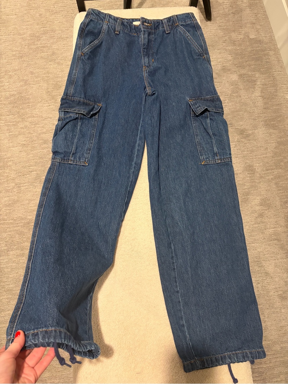 Levis Women Blue Denim Cargo Pants